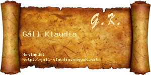 Gáll Klaudia névjegykártya